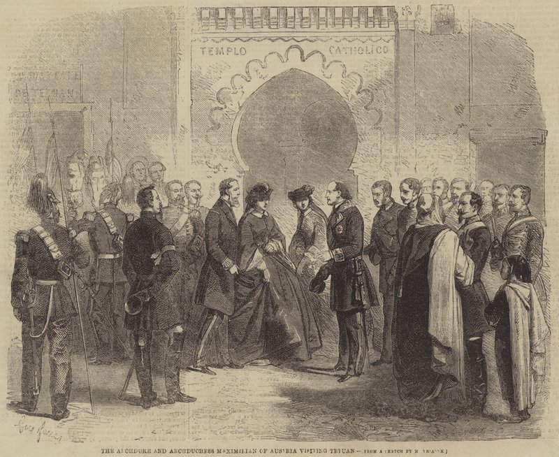 El Archiduque y la Archiduquesa Maximiliano de Austria visitando Tetuán de Gustave Janet