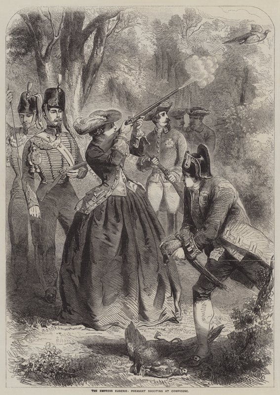 La Emperatriz Eugenia, caza de faisanes en Compiegne de Gustave Janet