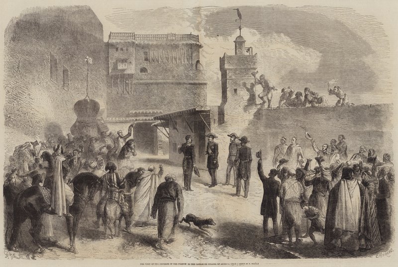 La visita del Emperador de Francia a la Casbah o Ciudadela de Argel de Gustave Janet