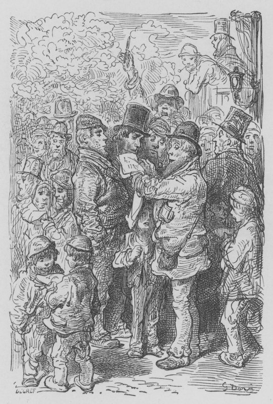 En el Derby, El Vendedor de Programas de Gustave after Dore