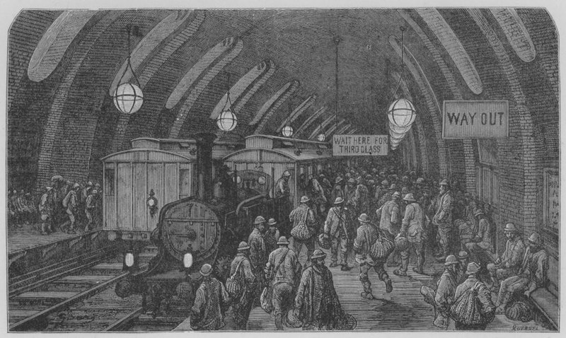 Estación de tren en la ciudad de Gustave after Dore