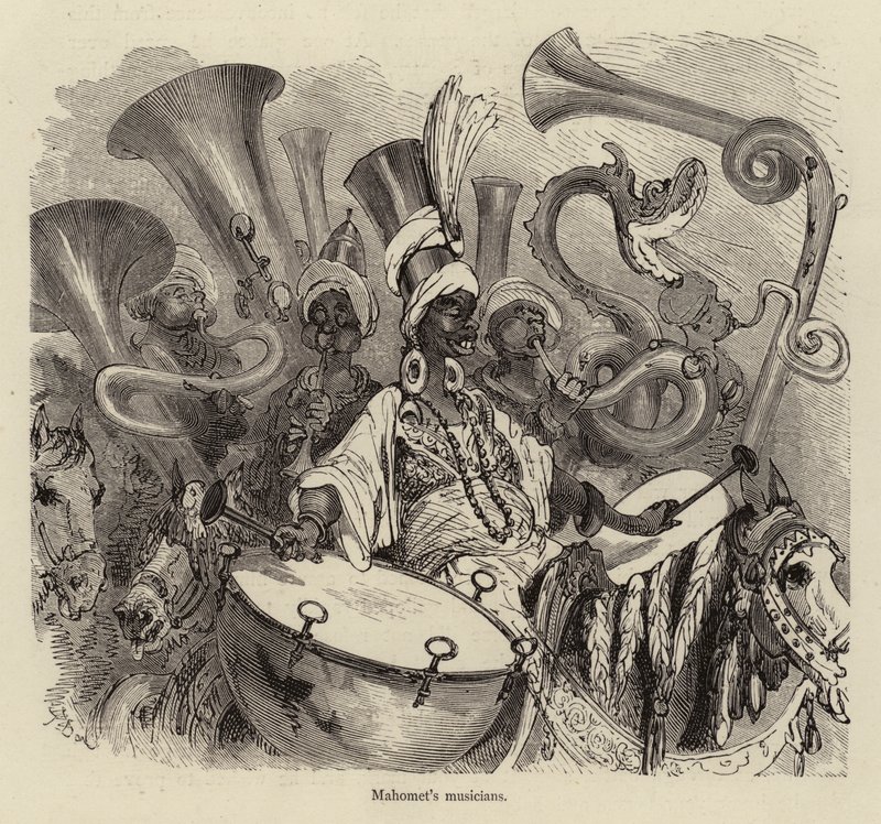 Los músicos de Mahomet de Gustave after Dore