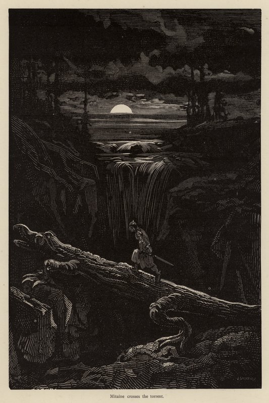 Mitaine cruza el torrente de Gustave after Dore