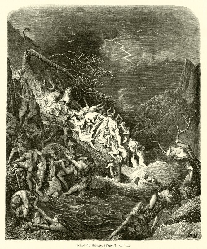Escena del diluvio de Gustave after Dore