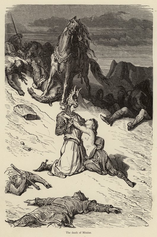 La muerte de Mitaine de Gustave after Dore