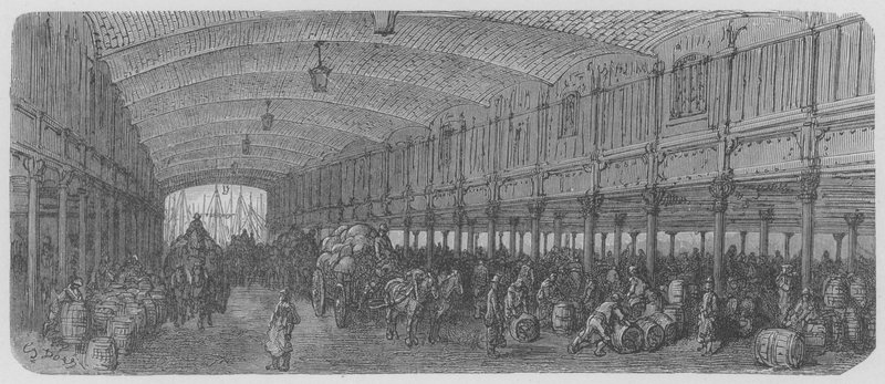 Vista Perspectiva de los Docks Sainte-Catherine de Gustave after Dore