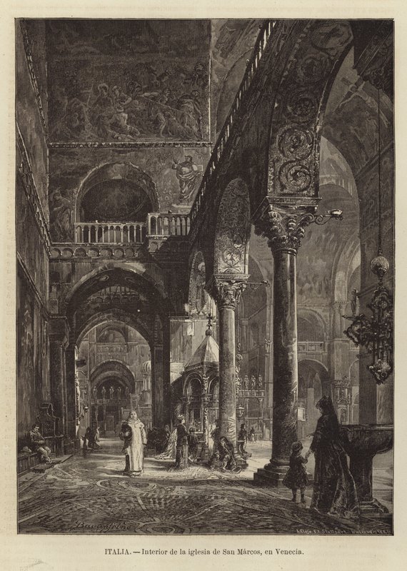 Interior de la Basílica de San Marcos en Venecia de Gustave Bauernfeind