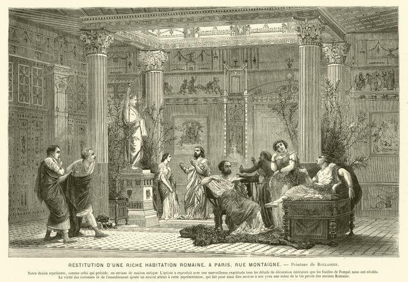 Reconstrucción de la casa de un romano adinerado, Rue Montaigne, París, Francia de Gustave Clarence Rodolphe Boulanger