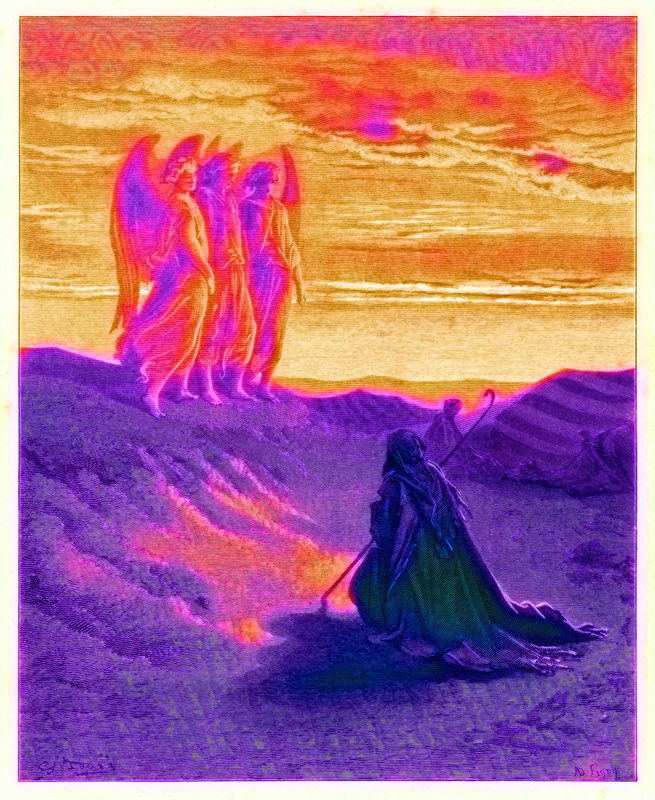 Abraham y los tres ángeles, ilustración de 