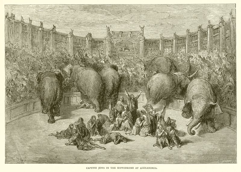 Judíos cautivos en el Hipódromo de Alejandría de Gustave Dore