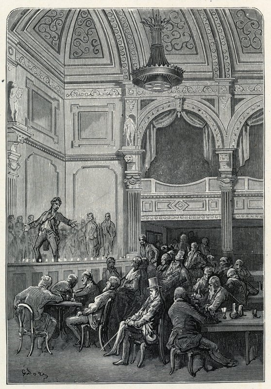 Salas de canciones y cenas de Evans de Gustave Dore