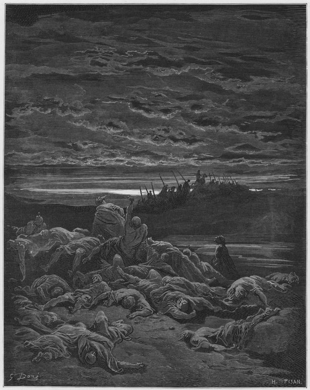 Biblia de Gustave Doré: Muerte de los hijos de Jerobaal de Gustave Dore