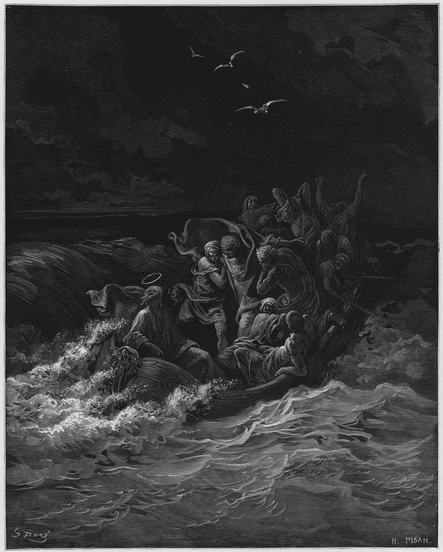 Biblia de Gustave Doré: Jesús calmando la tempestad de Gustave Dore