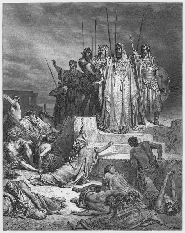 Biblia de Gustave Doré: La hambruna en Samaria de Gustave Dore