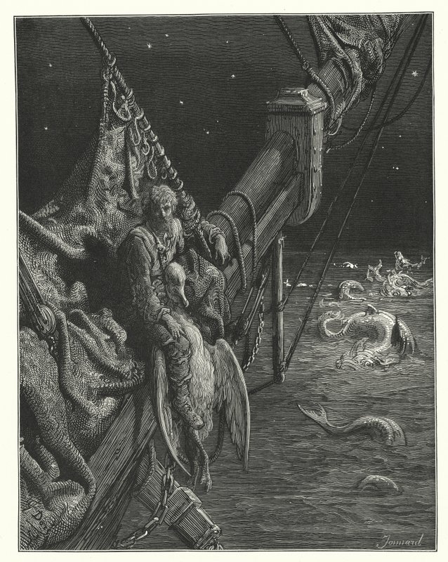 Ilustración de Gustave Dore para Rime of the Ancient Mariner de Coleridge (grabado) de Gustave Dore