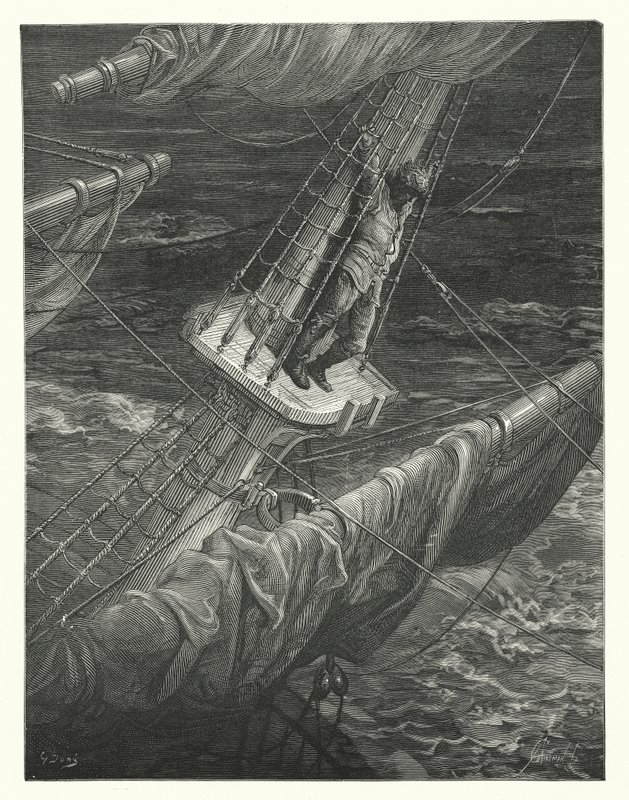 Ilustración de Gustave Dore para Rime of the Ancient Mariner de Coleridge (grabado) de Gustave Dore