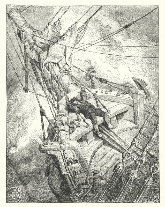Ilustración de Gustave Dore para Rime of the Ancient Mariner de Coleridge (grabado) de Gustave Dore