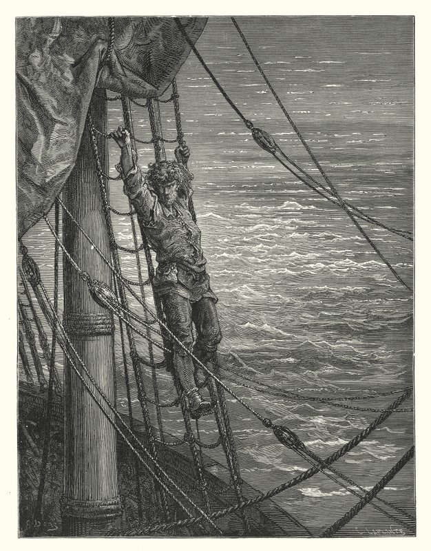 Ilustración de Gustave Dore para Rime of the Ancient Mariner de Coleridge (grabado) de Gustave Dore