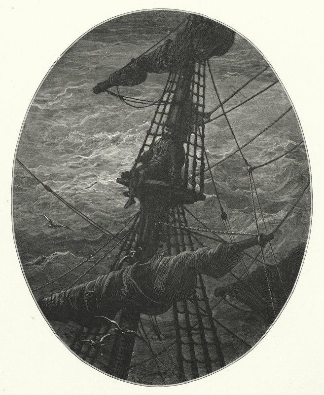 Ilustración de Gustave Dore para Rime of the Ancient Mariner de Coleridge (grabado) de Gustave Dore