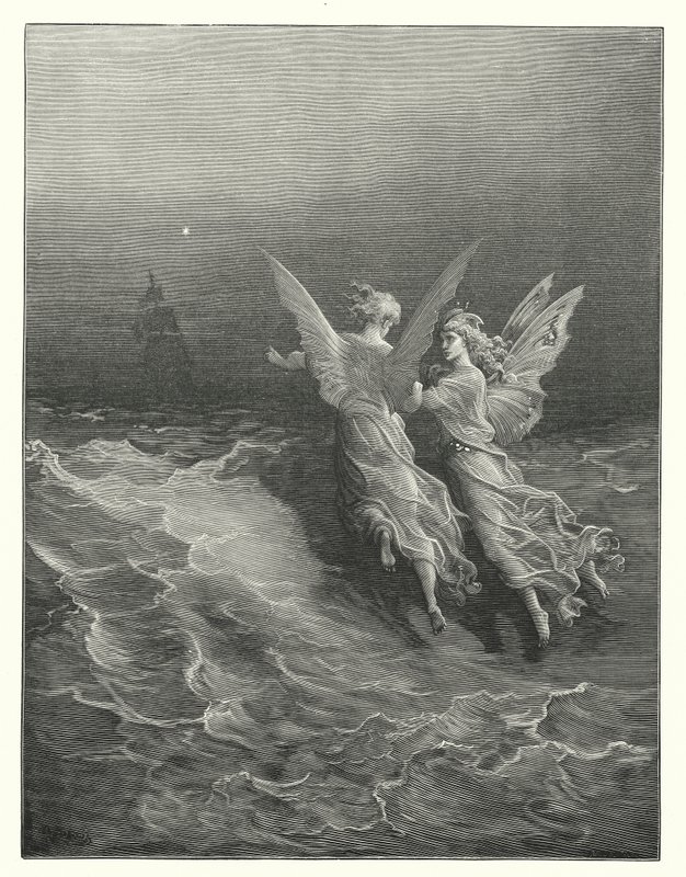Ilustración de Gustave Dore para Rime of the Ancient Mariner de Coleridge (grabado) de Gustave Dore