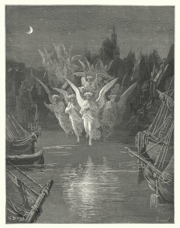 Ilustración de Gustave Dore para Rime of the Ancient Mariner de Coleridge (grabado) de Gustave Dore