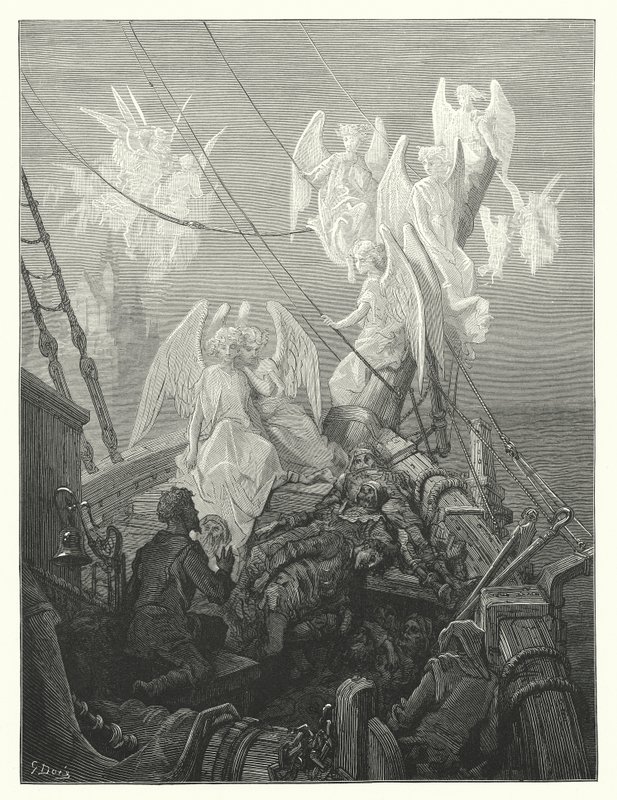Ilustración de Gustave Dore para Rime of the Ancient Mariner de Coleridge (grabado) de Gustave Dore