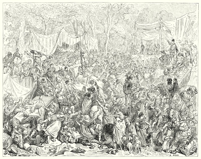 Don Quijote de Gustave Doré: "Llegada de Don Quijote a la boda de Camacho y Quiteria" de Gustave Dore
