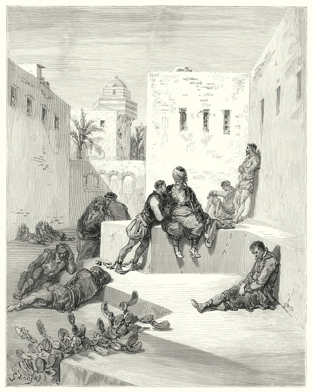 Don Quijote de Gustave Doré: "Finalmente decidí confiar en un renegado de Murcia, que me había mostrado grandes pruebas de su amabilidad" de Gustave Dore