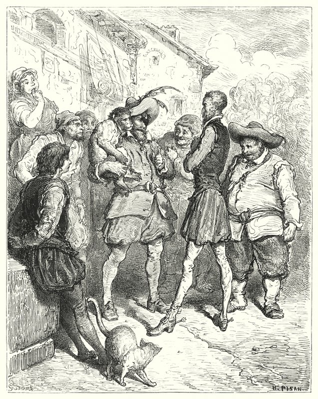Don Quijote de Gustave Doré: "Ante estas palabras, Don Quijote quedó asombrado" de Gustave Dore
