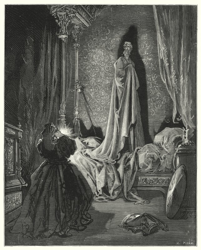 Don Quijote de Gustave Doré: "¡Dios mío! exclamó ella, ¿qué es esto?" (grabado) de Gustave Dore