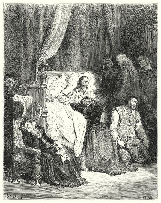 Don Quijote de Gustave Doré: Muerte de Don Quijote de Gustave Dore
