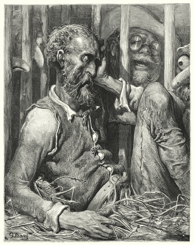 Don Quijote de Gustave Doré: "Don Quijote no estaba tan asombrado por su encantamiento como por la manera en que ocurrió" de Gustave Dore
