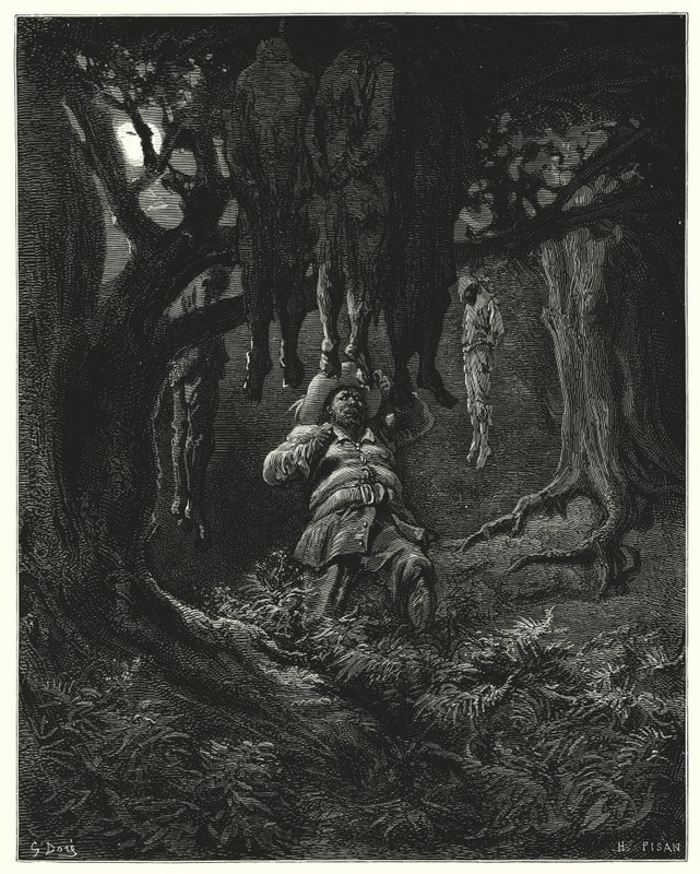 Don Quijote de Gustave Doré: "Llamó a Don Quijote para pedir ayuda" de Gustave Dore