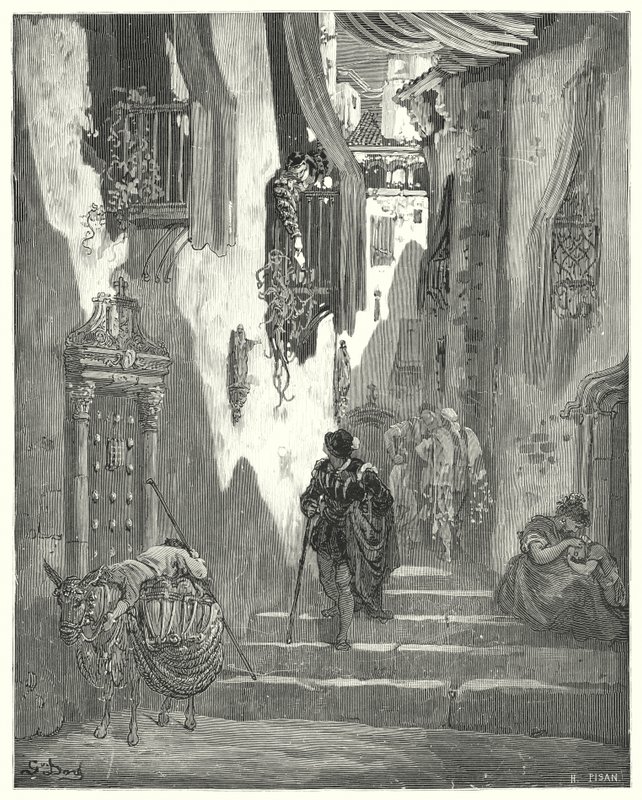 Don Quijote de Gustave Doré: "Me hizo llegar una serie de cartas de amor, cada una llena de las expresiones más tiernas" de Gustave Dore
