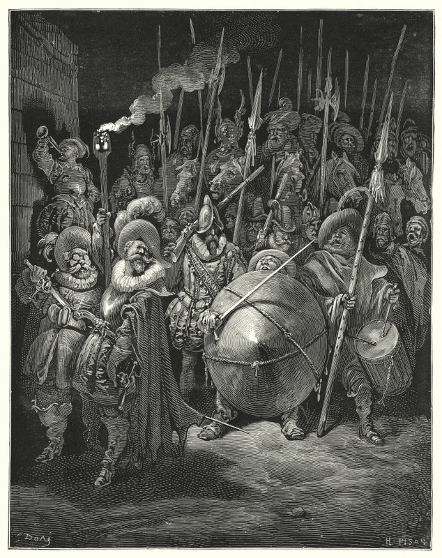 Don Quijote de Gustave Doré: "¡Marcha!" dijo Sancho, "¿cómo crees que puedo hacerlo?" de Gustave Dore