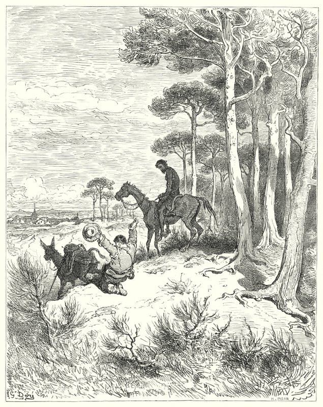 Don Quijote de Gustave Doré: "¡Oh, mi tan anhelado hogar!" (grabado) de Gustave Dore