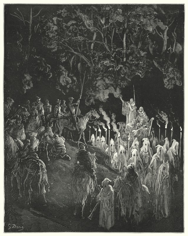 Don Quijote de Gustave Doré: "La figura con la túnica se levantó" de Gustave Dore