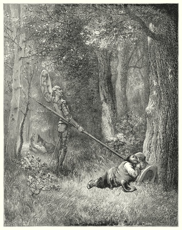 Don Quijote de Gustave Doré: "A toda esta fina exposición Sancho no respondió una palabra" de Gustave Dore