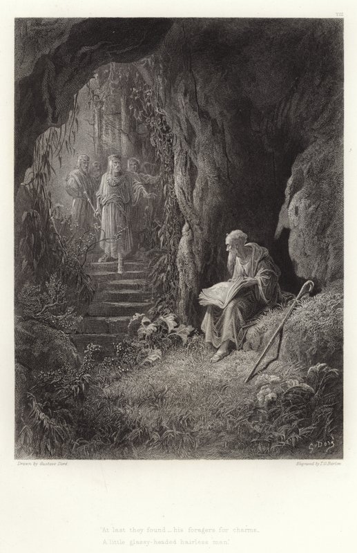 Ilustración para Vivien de Alfred Tennyson de Gustave Dore