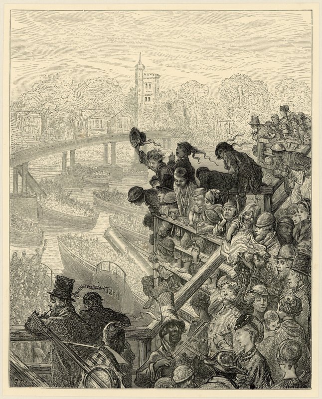 Carrera de Botes de Oxford y Cambridge, Putney de Gustave Dore