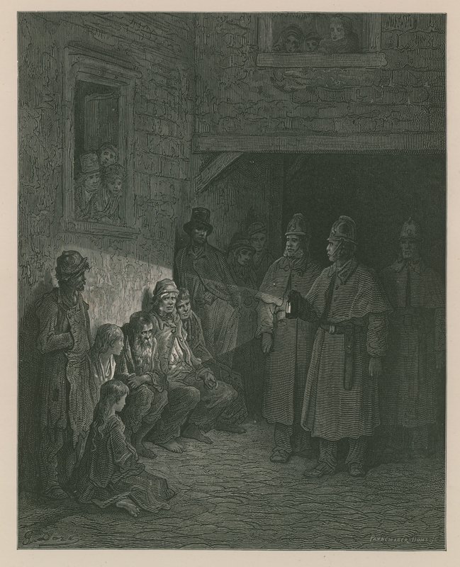 Policías en patrulla de Gustave Dore