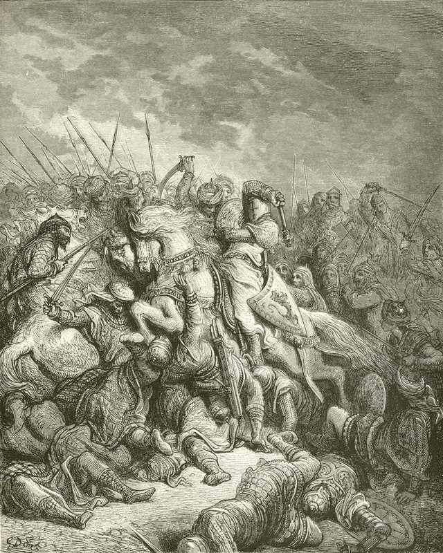 Ricardo en la batalla de Arsur de Gustave Dore