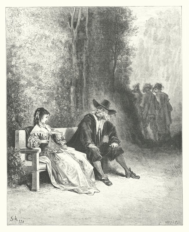 Las Fábulas de La Fontaine: La doncella (grabado) de Gustave Dore