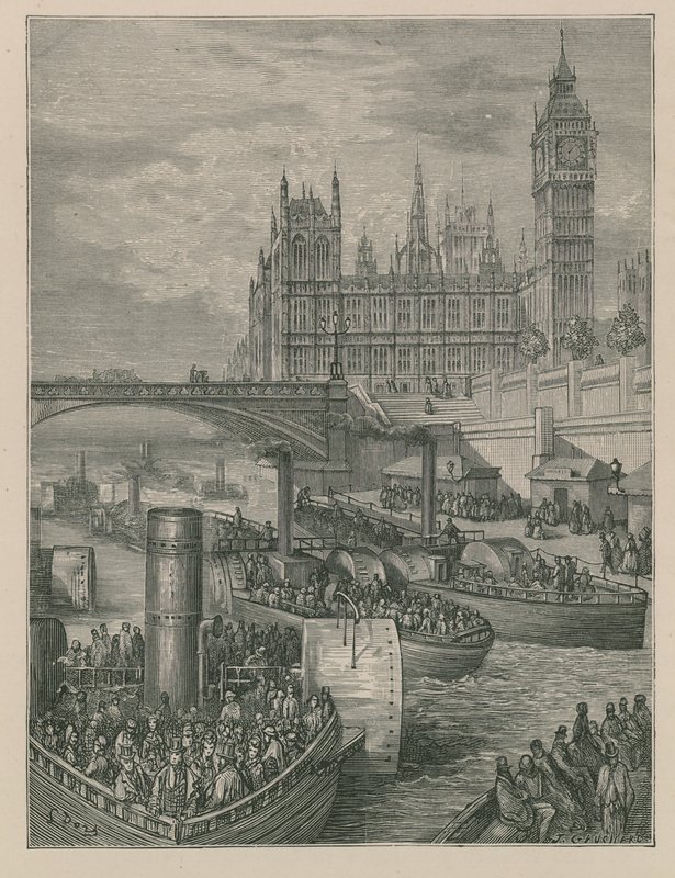 Escaleras de Westminster - Salida de vapores de Gustave Dore