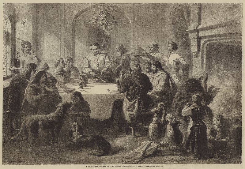 Una Cena de Navidad en los Tiempos Antiguos de Gustave Janet