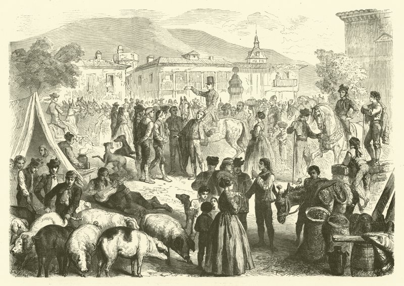 Feria anual de la ciudad de Alcalá, España de Gustave Janet