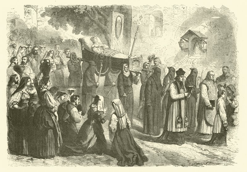 Procesión fúnebre de una niña, Sparanise, Italia de Gustave Janet