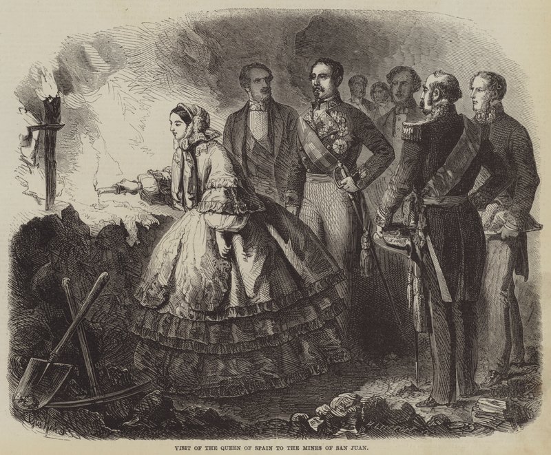 Visita de la Reina de España a las minas de San Juan de Gustave Janet