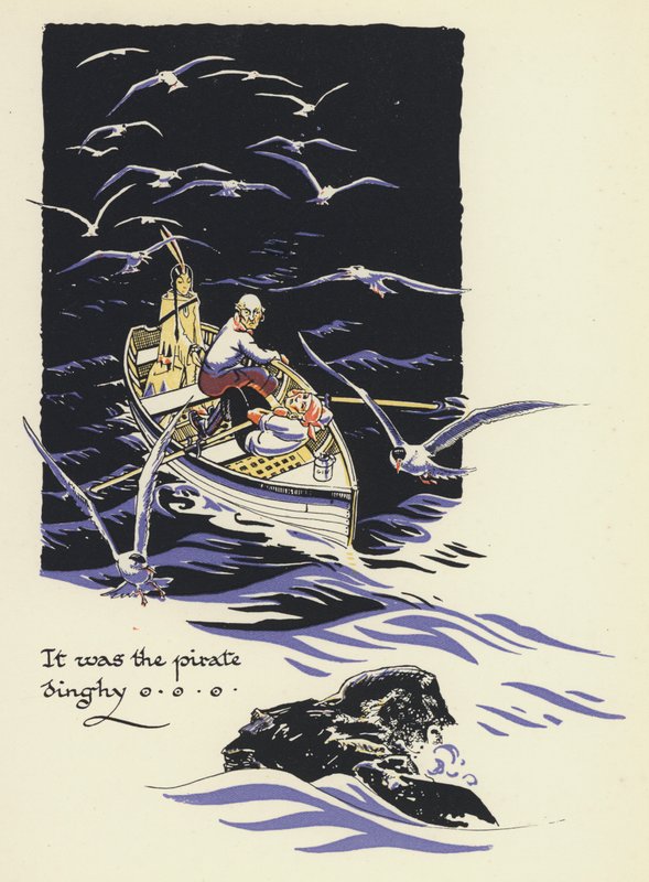 Peter Pan y Wendy: Era el bote pirata (litografía en color) de Gwynedd M. Hudson