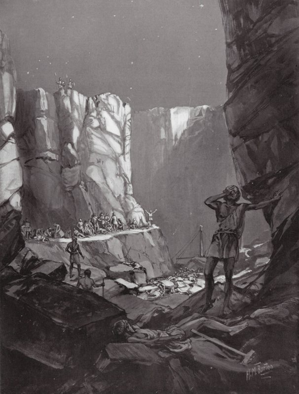 Los desastres atenienses en Sicilia, 413 a.C. (litografía) de H. M. (after) Burton